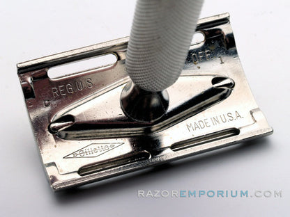 1957 C1 Gillette Ball End Tech DE Safety Razor Etched