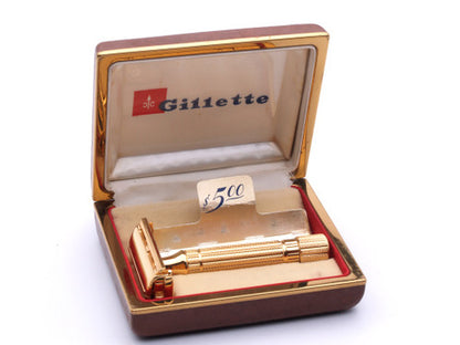 1950's Gillette Diplomat Gold DE Safety Razor in Original Case | 24K Revamp