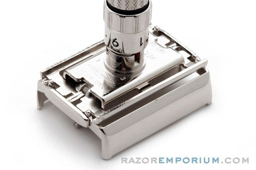 1959 Gillette $1.95 Fatboy Adjustable DE Razor Rhodium Revamp E1