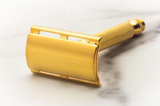 1940s WWII NEW Gillette Double Edge Ball End Safety Razor | 24k Gold Revamp