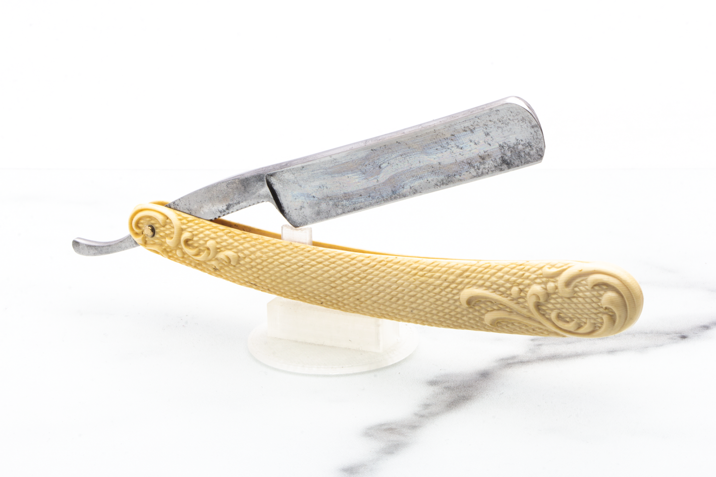 3/16" Vintage Restored Geneva Cutlery Co Straight Razor With Celluloid Scales