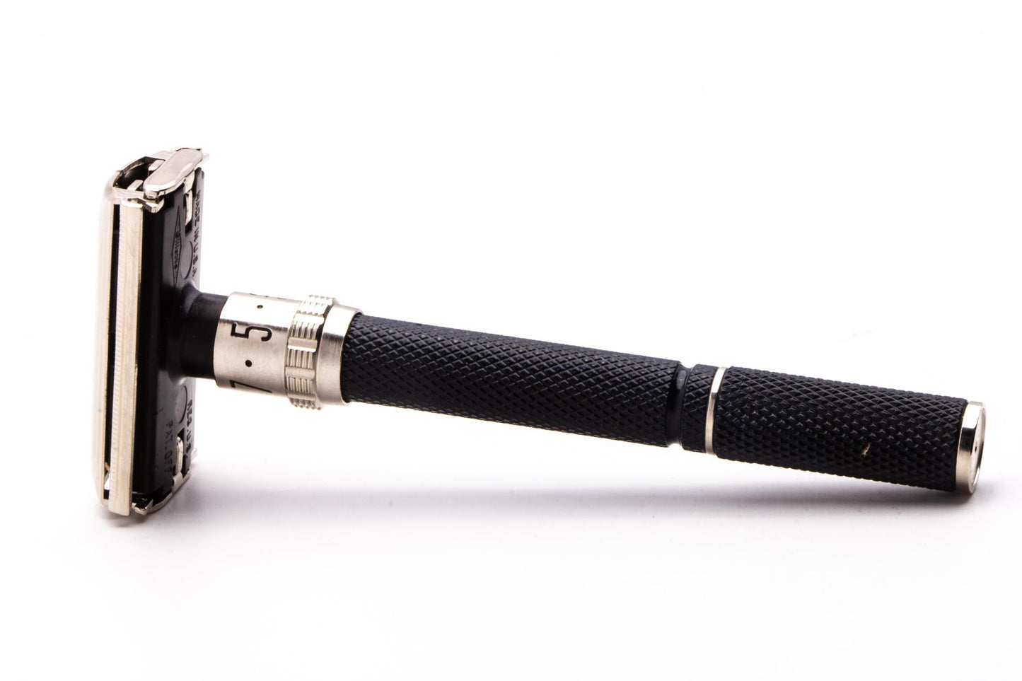 1983 D2 Gillette Super Adjustable "Black Beauty" Double Edge Safety Razor | Factory Nickel Revamp