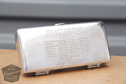 Gillette 1910's Basketweave Pocket Edition - Old Type Spiral (DE) Razor Travel Set