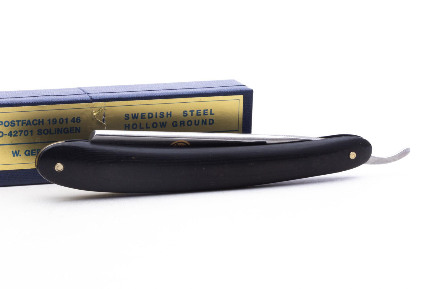 5/8" Dovo Solingen Favorit Straight Razor With Black Micarta Wood Scales