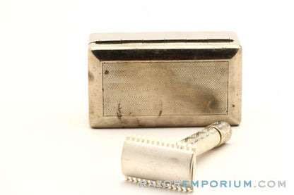 1921 Gillette New Improved Aristocrat Set in Original Case w/ Rolling Blade Bank Made in Canada
