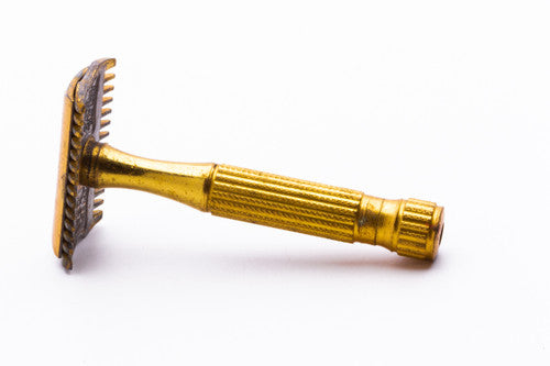 1930's Segal Gold One Piece TTO Safety Razor with Box