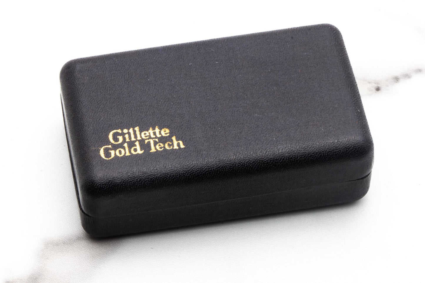 1946-53 Gillette Gold Fat Handle Tech in Blue & Gold Shipper with Original Case | New Old Stock