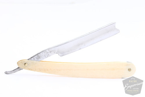 9/16" J Wostenholm & Sons Ebro Straight Razor | Bone Scales - Wedge - Barber's Notch | Sheffield, England