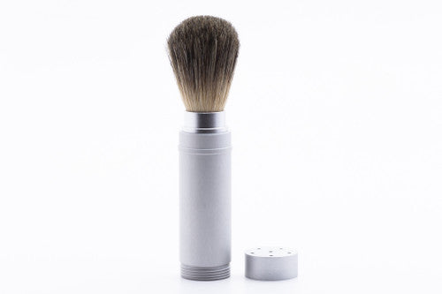 Traveling Shave Brush In Metal Container