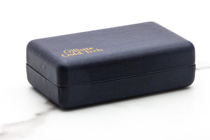 1940's Gillette Gold Fat Handle Tech Double Edge Safety Razor Set | Original Condition