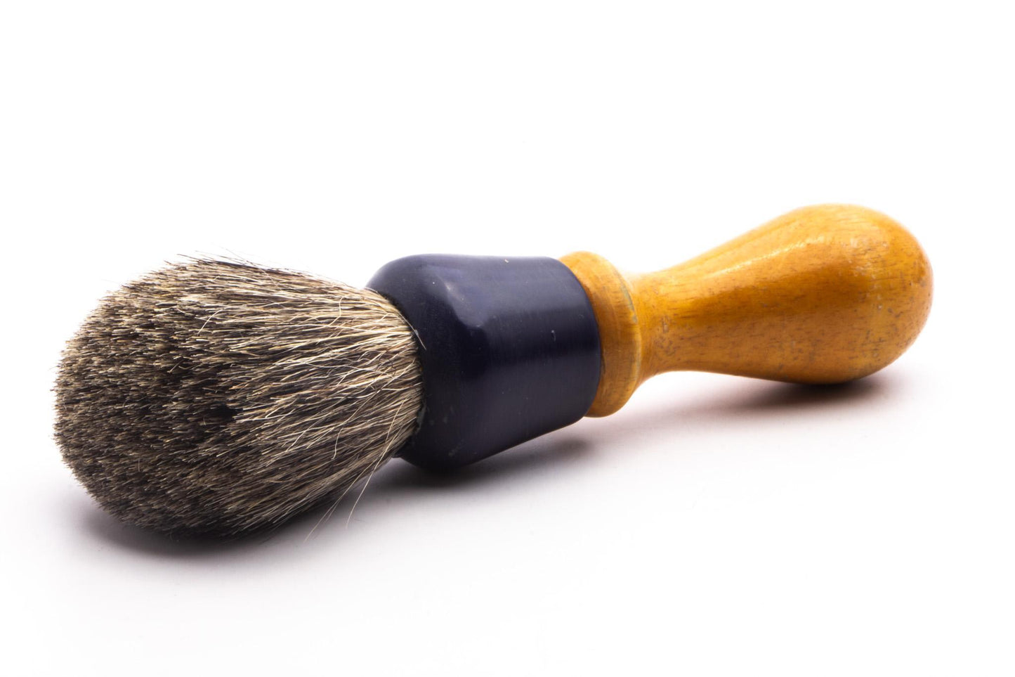 Vintage Restored Best Badger Long Handled Shaving Brush | Navy Blue