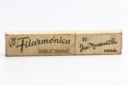 7/8" Filarmonica "Doble Temple" #14 Black/Blue Straight Razor w/ Coffin | Spain