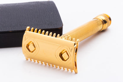 1930's Gillette Goodwill Double Edge Safety Razor Set| 24k Gold Revamp