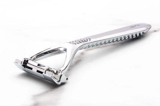 Leaf Two Razor | Double Blade Pivoting Razor - Chome