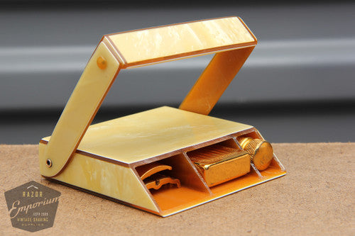 Gillette 1920's Milady Decollete DE Safety Razor in Pearl Case