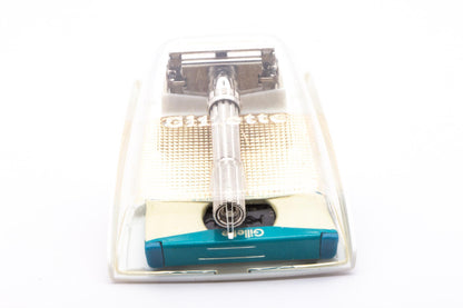 1964 J1 Gillette Slim Adjustable Double Edge Safety Razor Set |  Original Condition