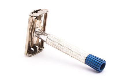 1960's Gillette Blue Tip Light Super Speed Safety Razor Set | Made in England