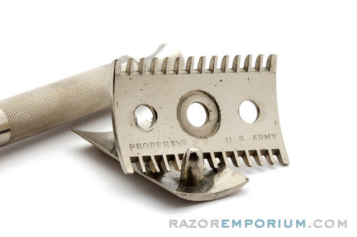1918 Gillette Ball End Old Type Khaki Service DE Razor Set Army Issue