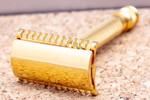 1930's Gillette Goodwill Ball End Double Edge Safety Razor | 24K Gold Revamp