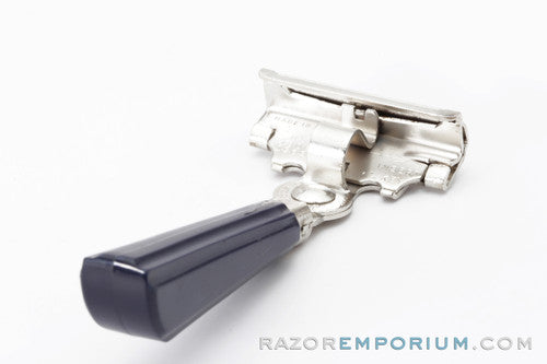 1950s Schick Eversharp Silver Injector Razor Blue Bakelite Handle