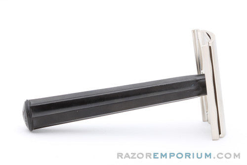 1940's Gillette WWII Era Bakelite Handle Tech DE Razor Factory Nickel Revamp