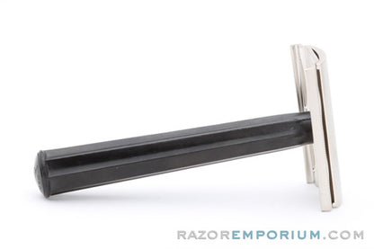1940's Gillette WWII Era Bakelite Handle Tech DE Razor Factory Nickel Revamp