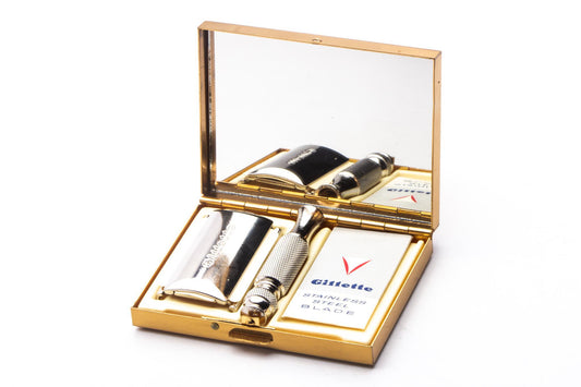 1965 K3 Gillette Travel Tech Double Edge Safety Razor Set | Original Condition