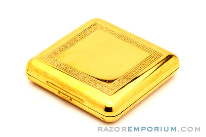 1920's Gillette New Improved Gold Tuckaway Travel Safety Razor Set w/ Blade Bank