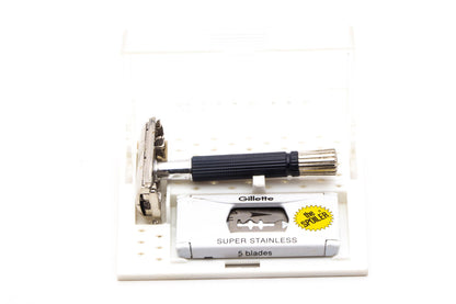 1967 M3 Gillette Black Handle Super Speed Safety Razor Set | Original Condition