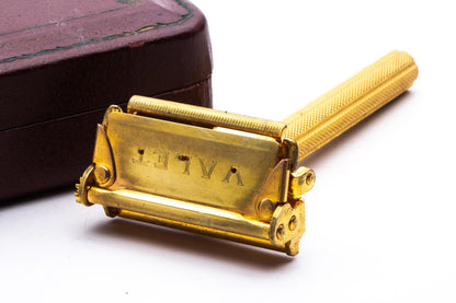 1930's Valet Auto-Strop Razor Set With Red Leather Case  | Original Condition
