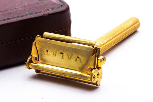 1930's Valet Auto-Strop Razor Set With Red Leather Case  | Original Condition