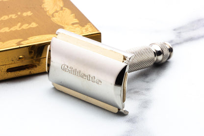 1965 K2 Gillette Tech Travel Double Edge Safety Razor Set | Original Condition