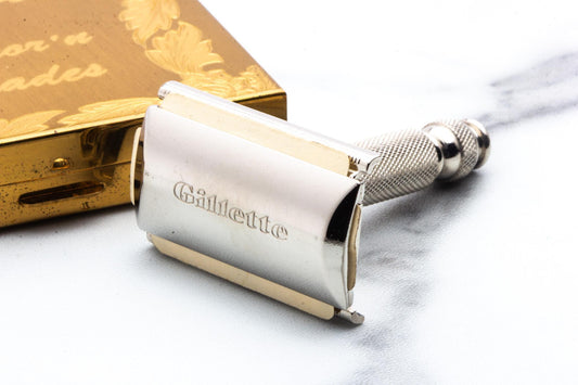 1965 K2 Gillette Tech Travel Double Edge Safety Razor Set | Original Condition