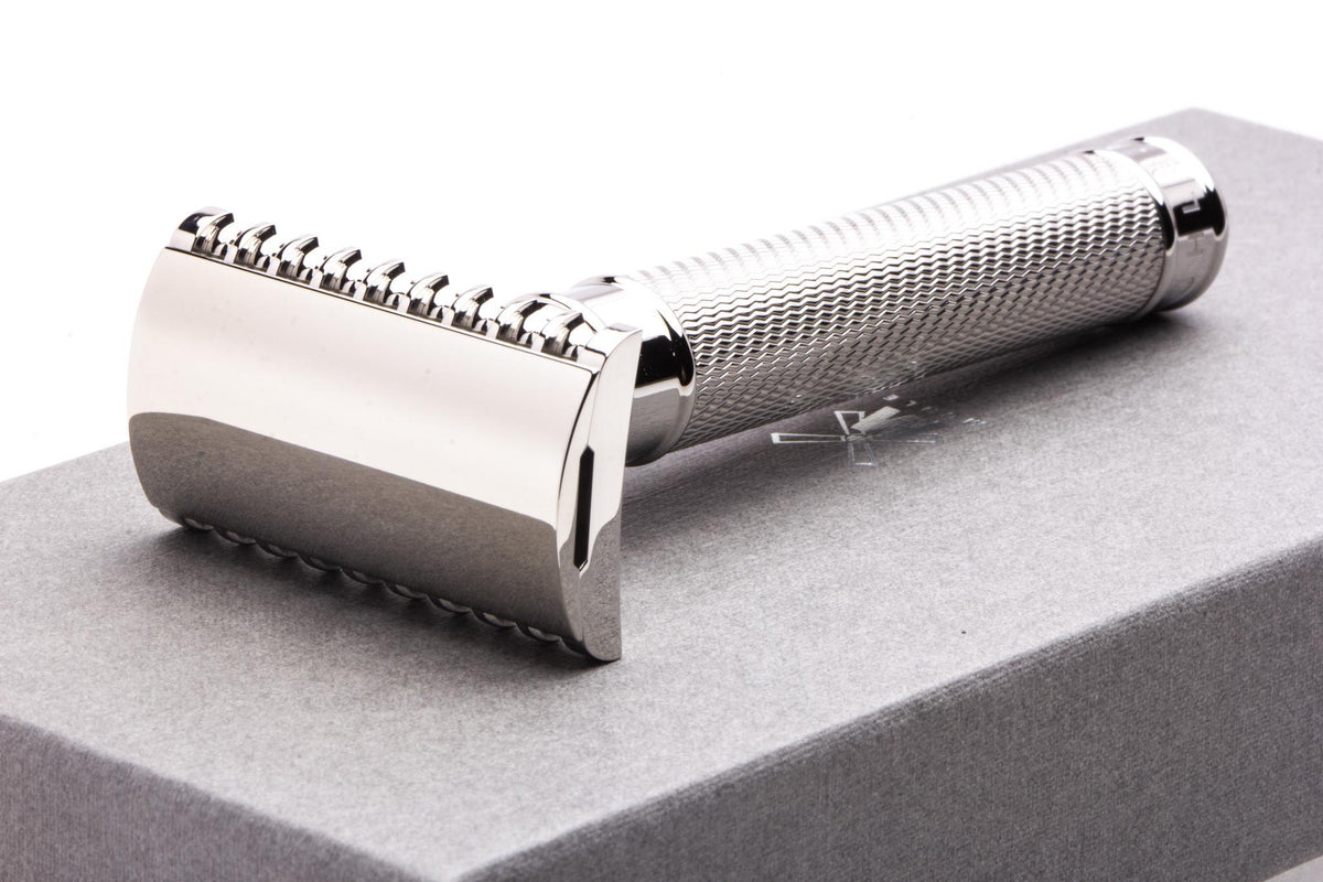 R49 Razor MÜHLE | R41 Grande Chrome Open Comb Safety Razor – Razor Emporium