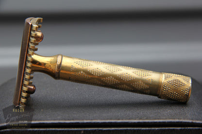 Gillette 1920's Gold New Improved Travel Combination Set w/ Original Black Leather