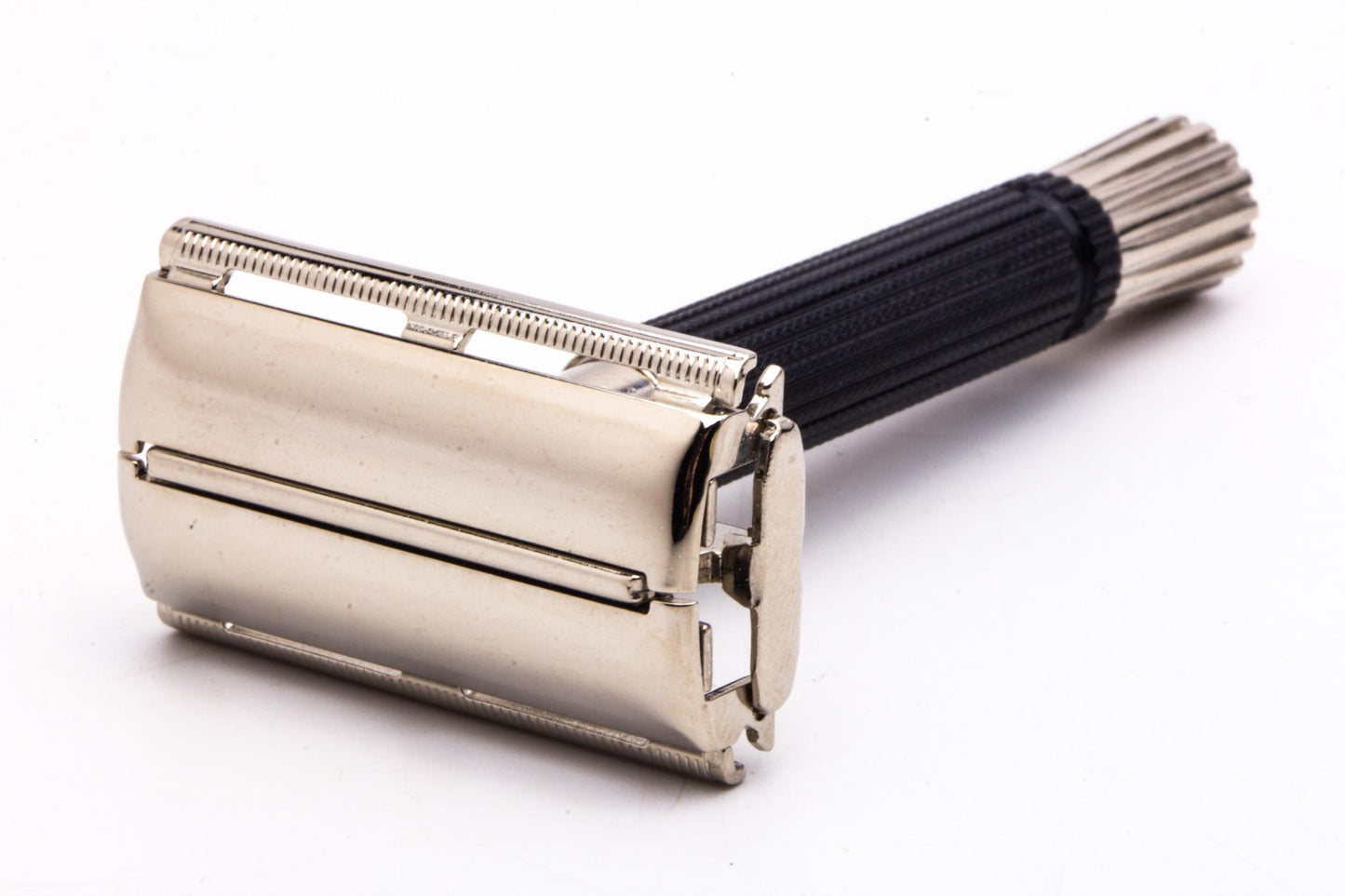 1976 W1 Gillette Black Handle TTO Super Speed Safety Razor | Factory Nickel Revamp