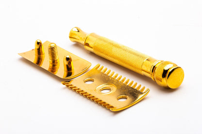 1918 Gillette Old Type Safety Razor Set With Military Case | 24K Gold Revamp