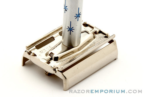 1973 Gillette Blue Star Lady Gillette DE Safety Razor T1