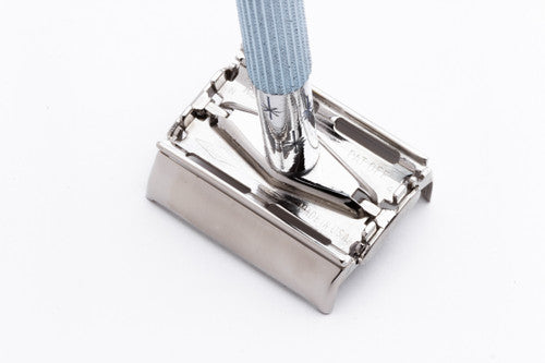 1968 N4 Gillette Blue Star Lady Gillette Double Edge Safety Razor | Factory Nickel Revamp