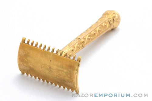 1910's Gillette Silver ABC Pocket Edition Old Type Shell Open Comb DE Razor Set