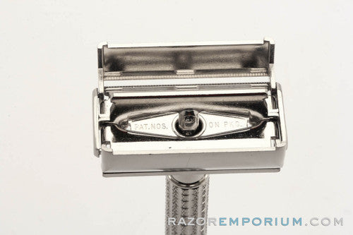 1959 E1 Gillette Flare Tip TTO Super Speed DE Safety Razor Nickel Revamp