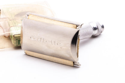 1972 S1 Gillette Ball End Tech Travel Razor Set with Blades | Original Condition