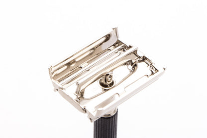 1973 T1 Gillette Black Handle Super Speed TTO Safety Razor | Factory Nickel Revamp