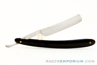 4/8" George Wostenholm and Son Engraved Round Tip Straight Razor w/ Case | Sheffield England