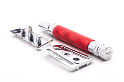YAQI | Red Handle Double Open Comb Double Edge Safety Razor