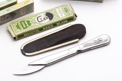 1910's Gillette Safety Razor Co.| Office Knife With Leather Sheath
