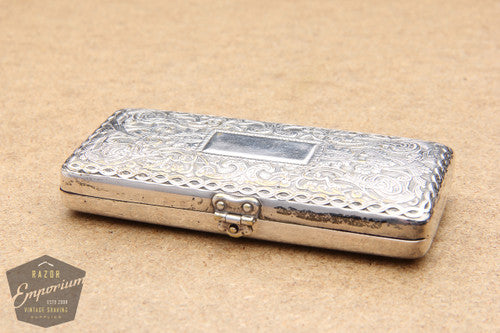 Gillette 1910 Silver Empire Set - Old Type Open Comb DE Razor Set - Excellent