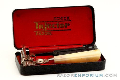 1940s Schick Gold SE Injector Bakelite Handle Set + Black Case