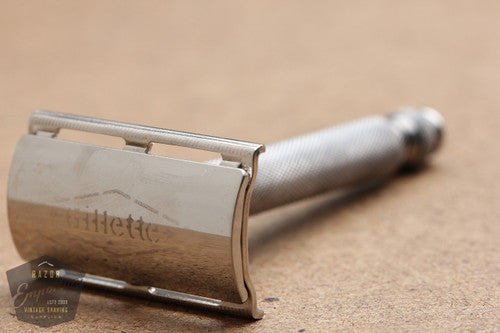 Gillette 1960's Ball End Tech Spiral Handle Razor with Etched Logo Cap - Made in England