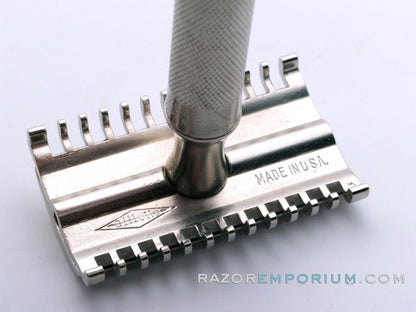 1930's Gillette NEW Ball End Long Comb Safety Razor // Replica handle